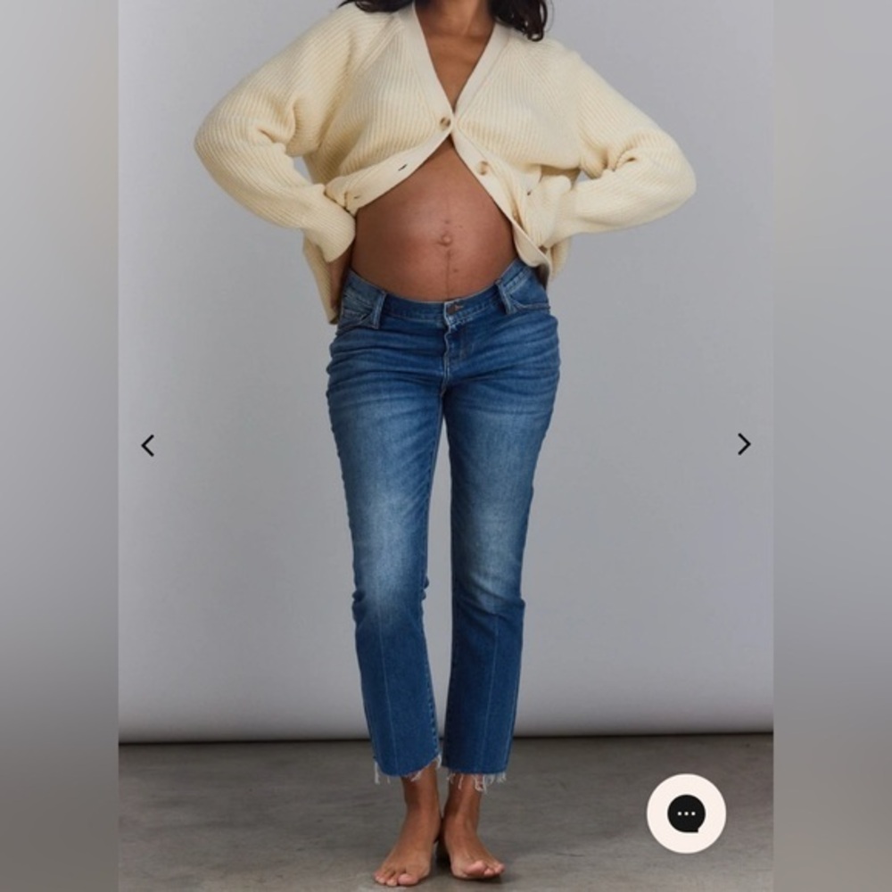Hatch maternity raw hem crop jeans 30